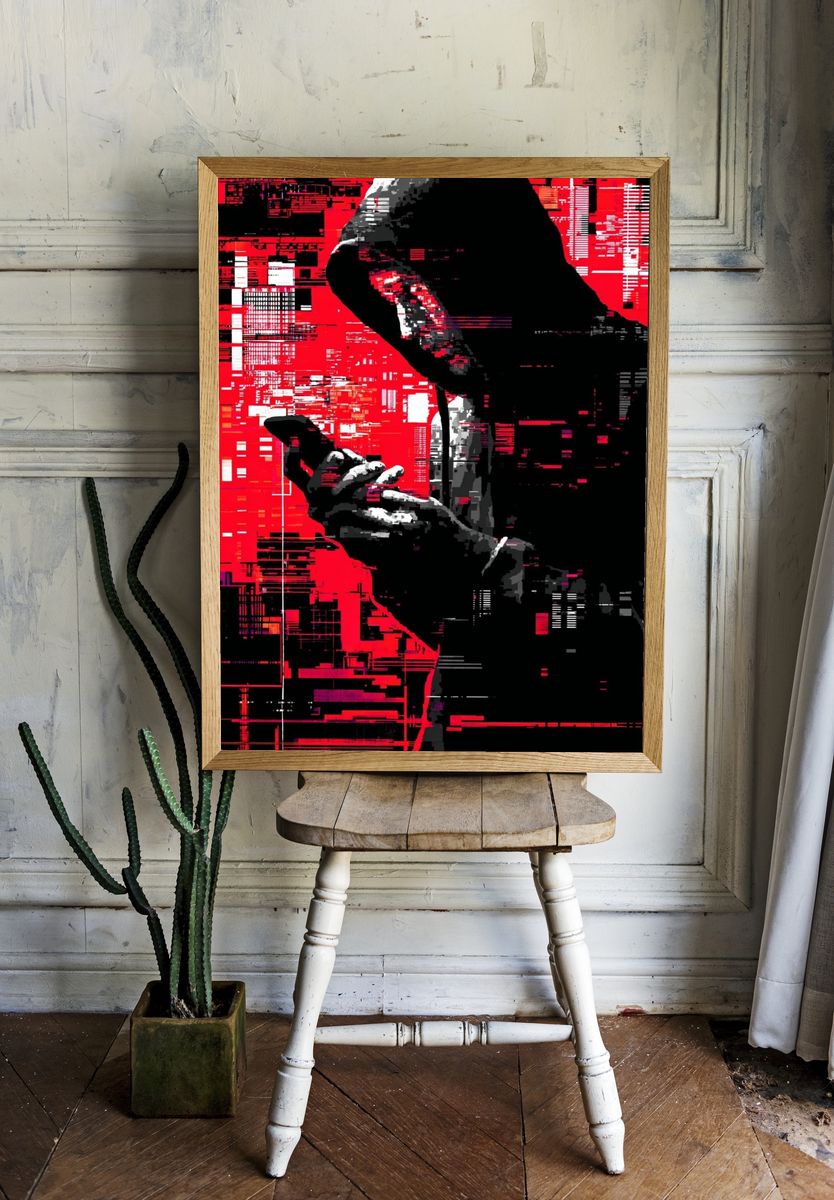Digital Hacker — Illustration Print. — room view 1