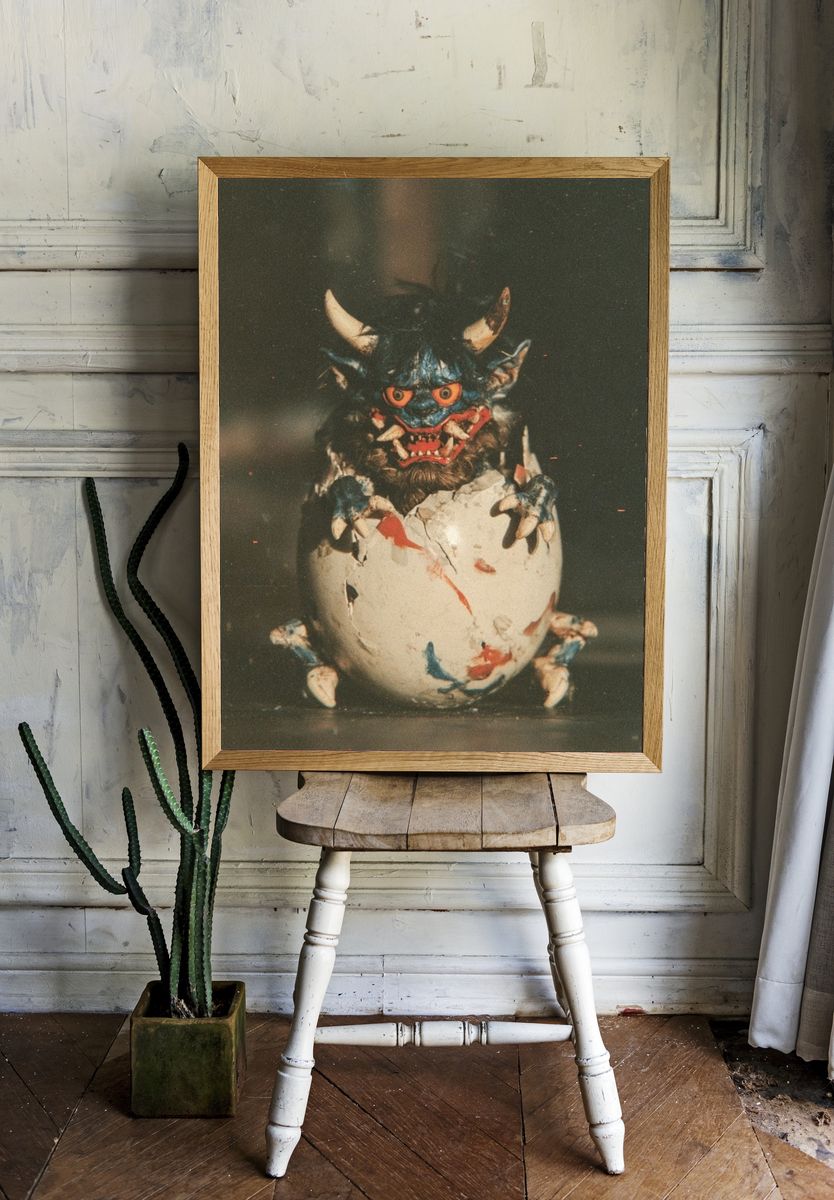 Demon Hatchling Photography Poster. room preview