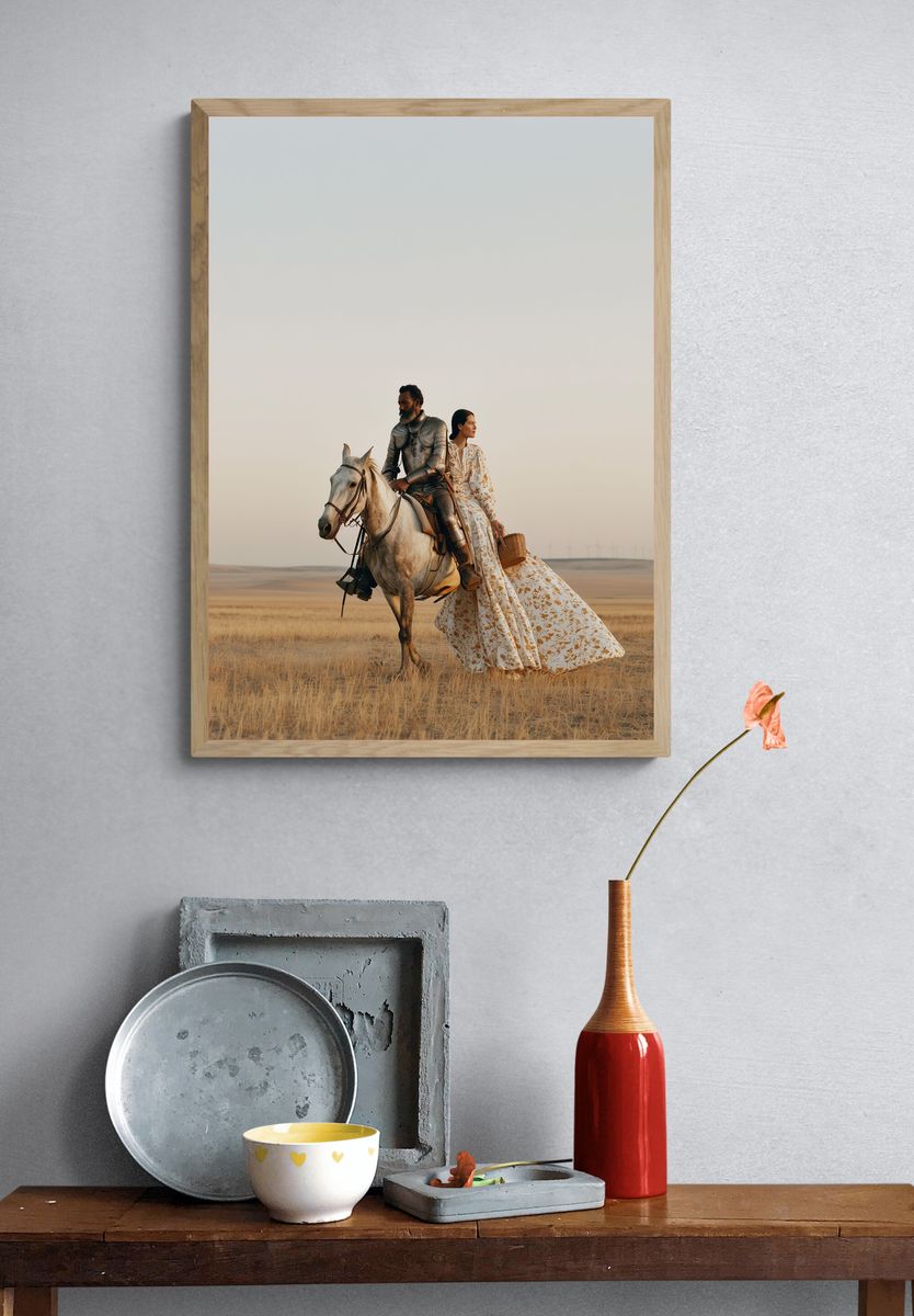 Desert Horse Riders Photography Poster. — room view 3