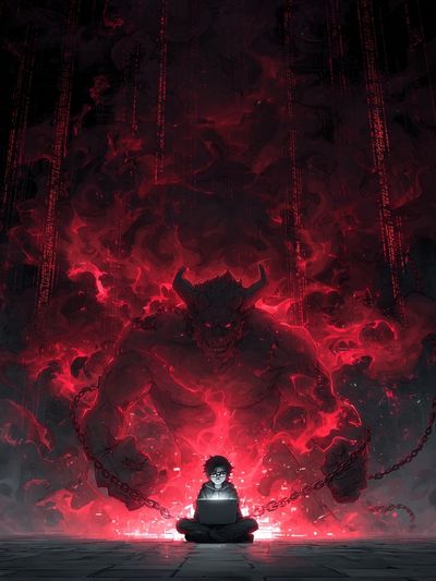 Digital Demon — Anime Art Print. poster