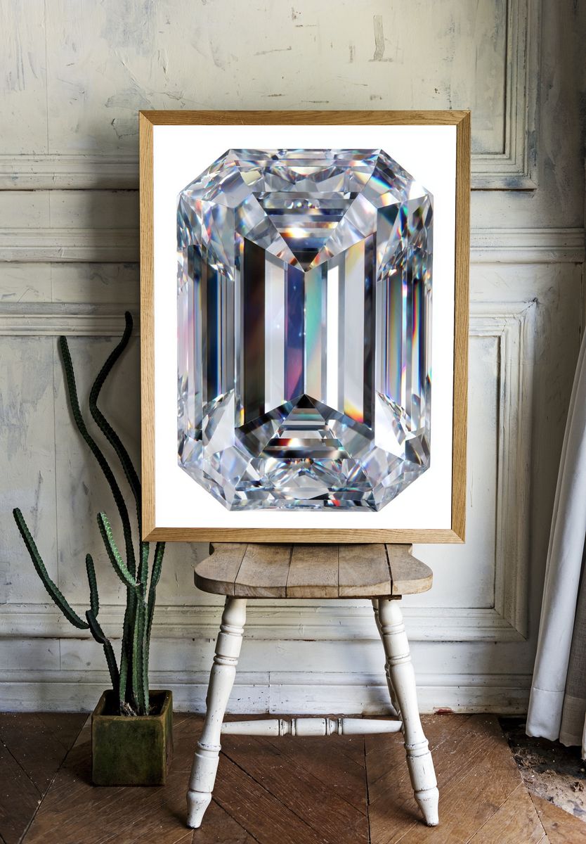 Faceted Diamond Illustration Poster. room preview