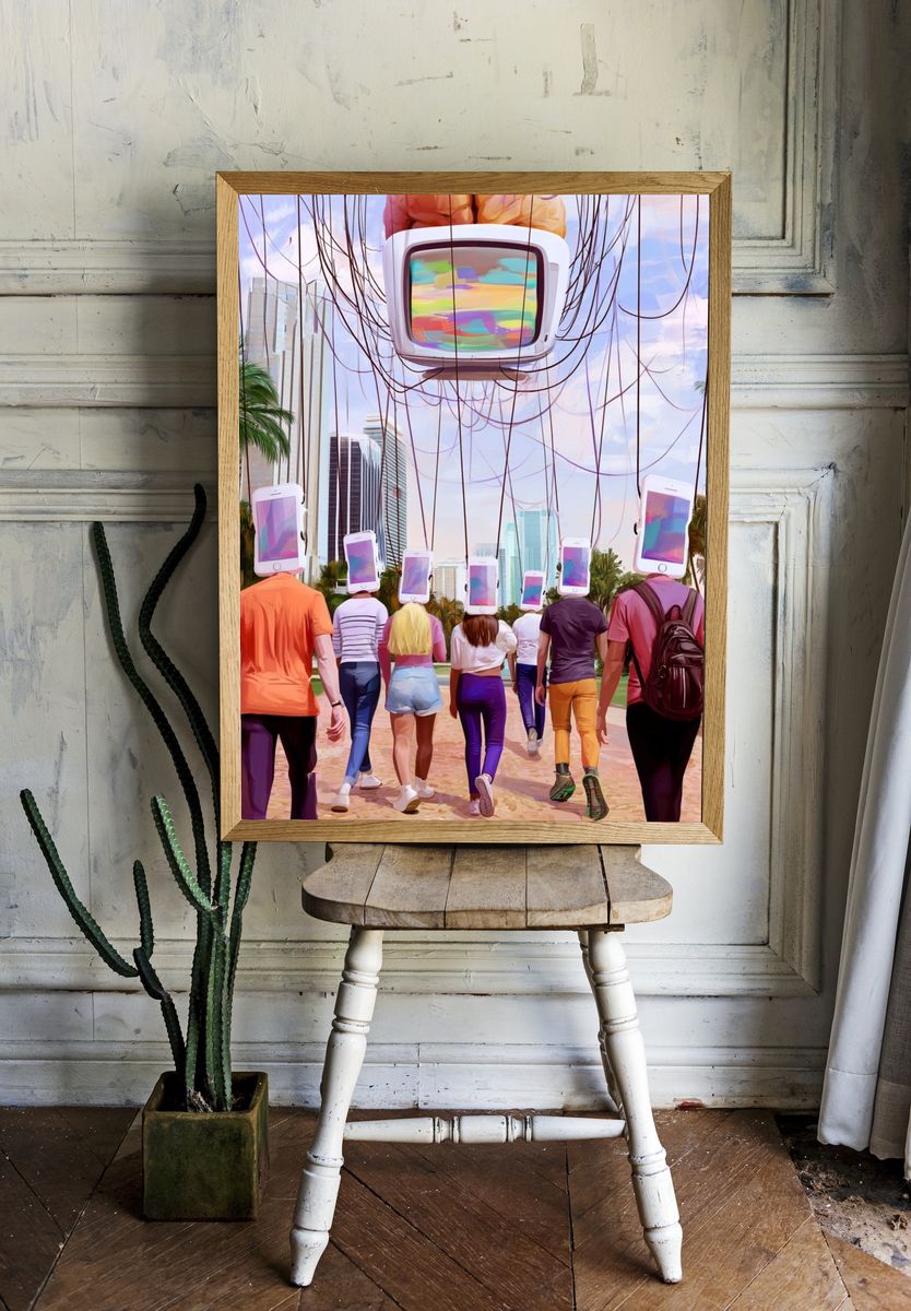 Digital Dreamwalk Illustration Poster. room preview