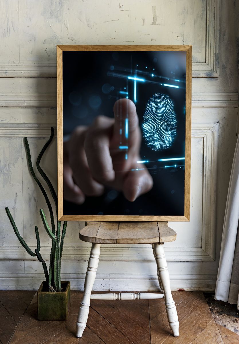 Digital Fingerprint Security Poster room preview