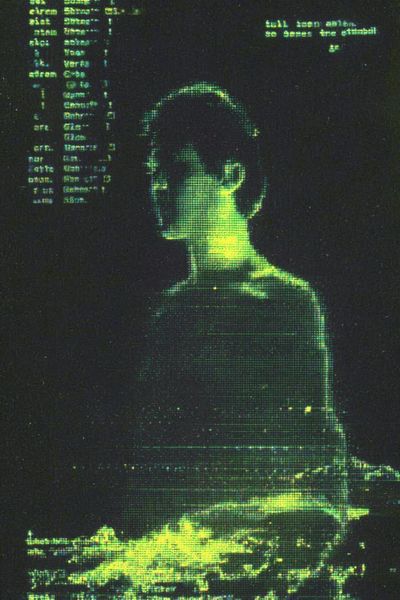 Glitch Portrait Digital Art Poster. poster print