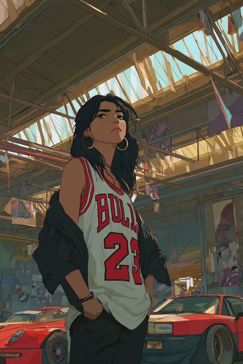 Urban Streetwear Girl — Digital Art Print. poster — illustration art
