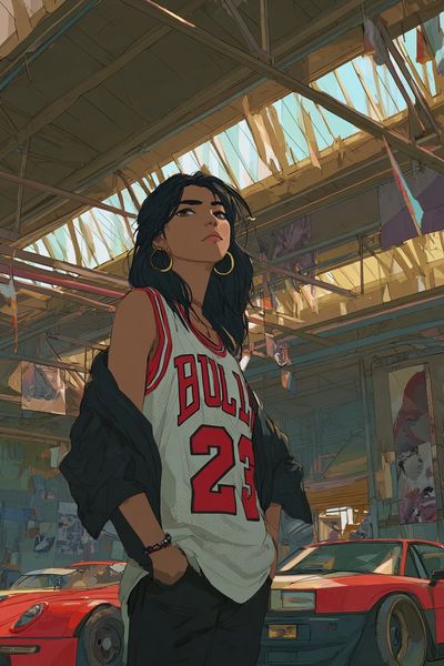 Urban Streetwear Girl — Digital Art Print. poster print