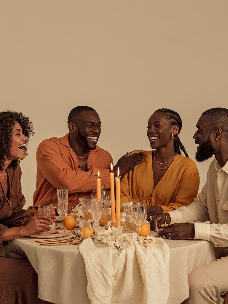 Warm Dinner Party Photography Poster. poster detail