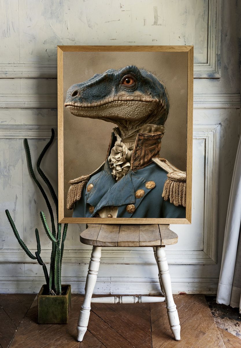 Dinosaur Portrait Fine-Art Poster. room preview