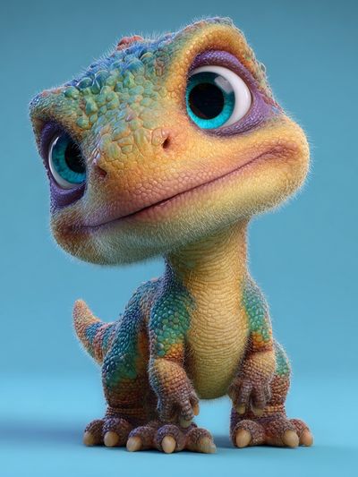 Cute Cartoon Dinosaur — Illustration Print. poster print