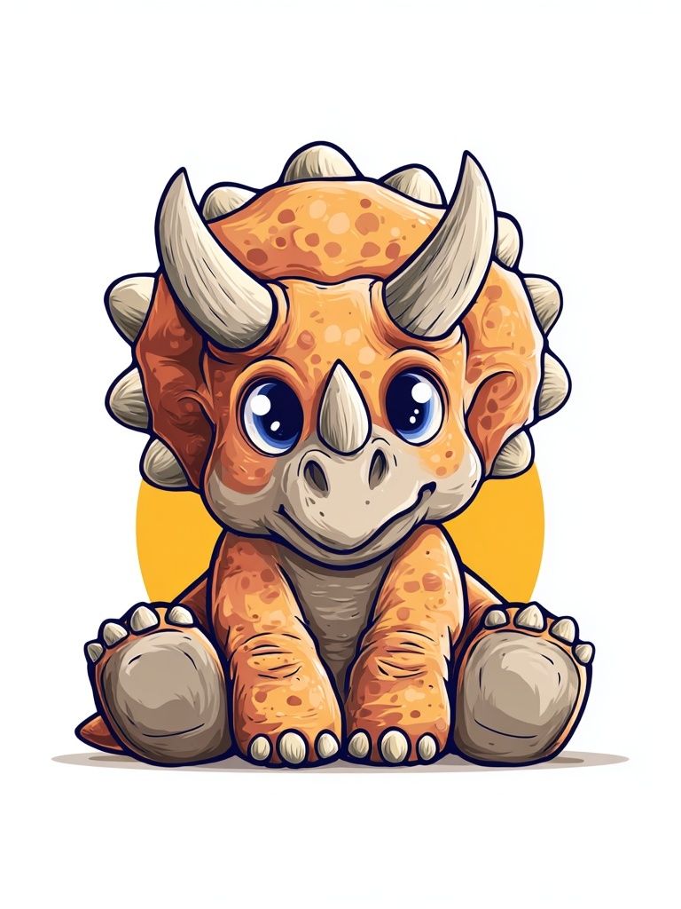 Cute Triceratops Illustration Poster. poster detail