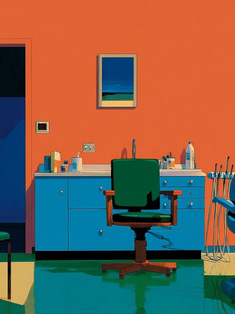 Dental Office Interior — Illustration Print. poster — illustration art