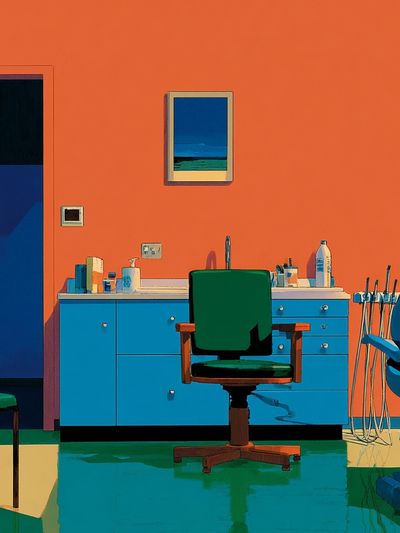 Dental Office Interior — Illustration Print. poster