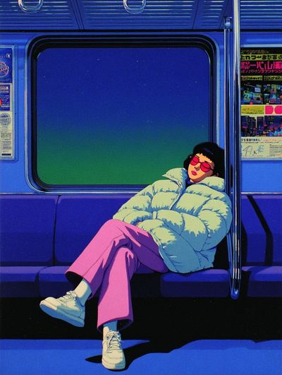 Chic Subway Dreamer — Digital Art Print. poster