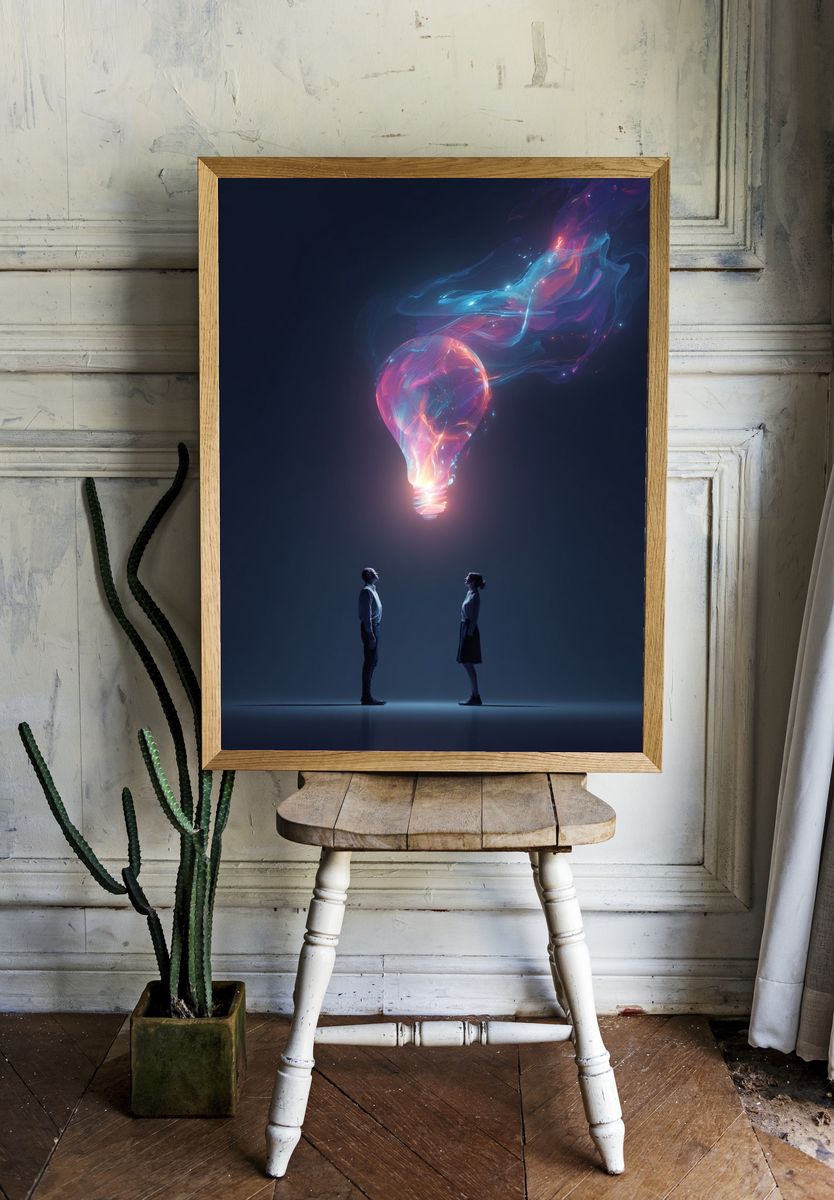 Illuminated Ideas — Digital Art Print. — room view 1