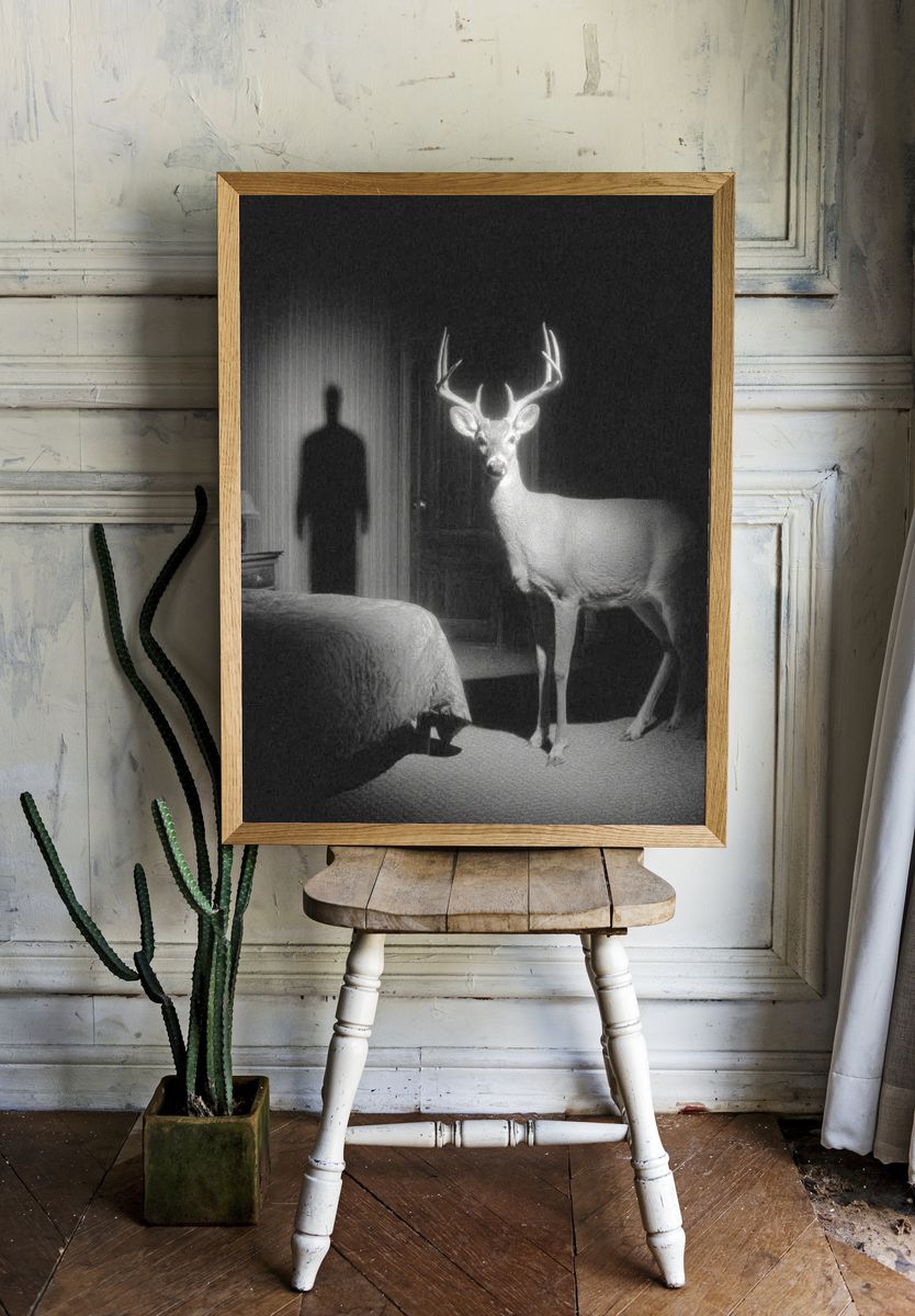 Deer in Shadow — Fine Art Print room preview