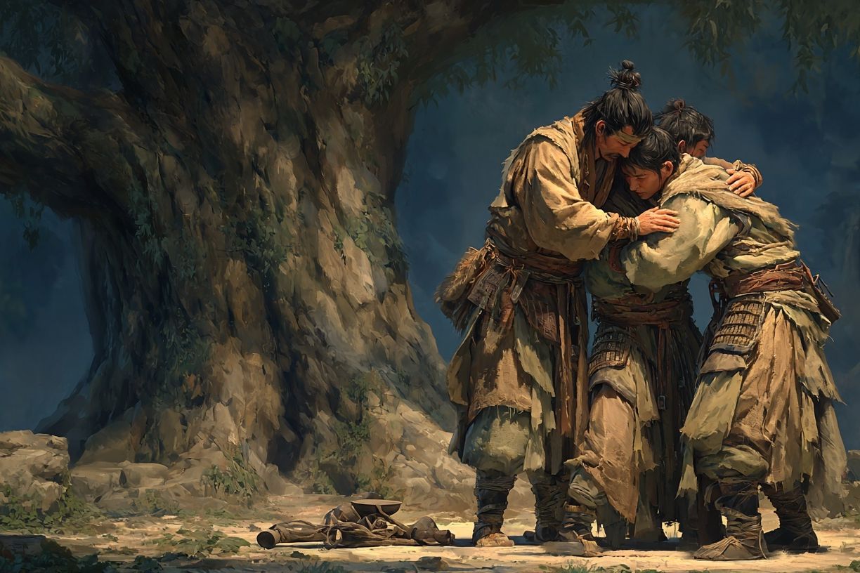 Embrace of Warriors — Digital Art Print. poster detail