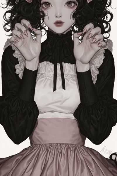 Maid Character — Digital Art Print. poster print
