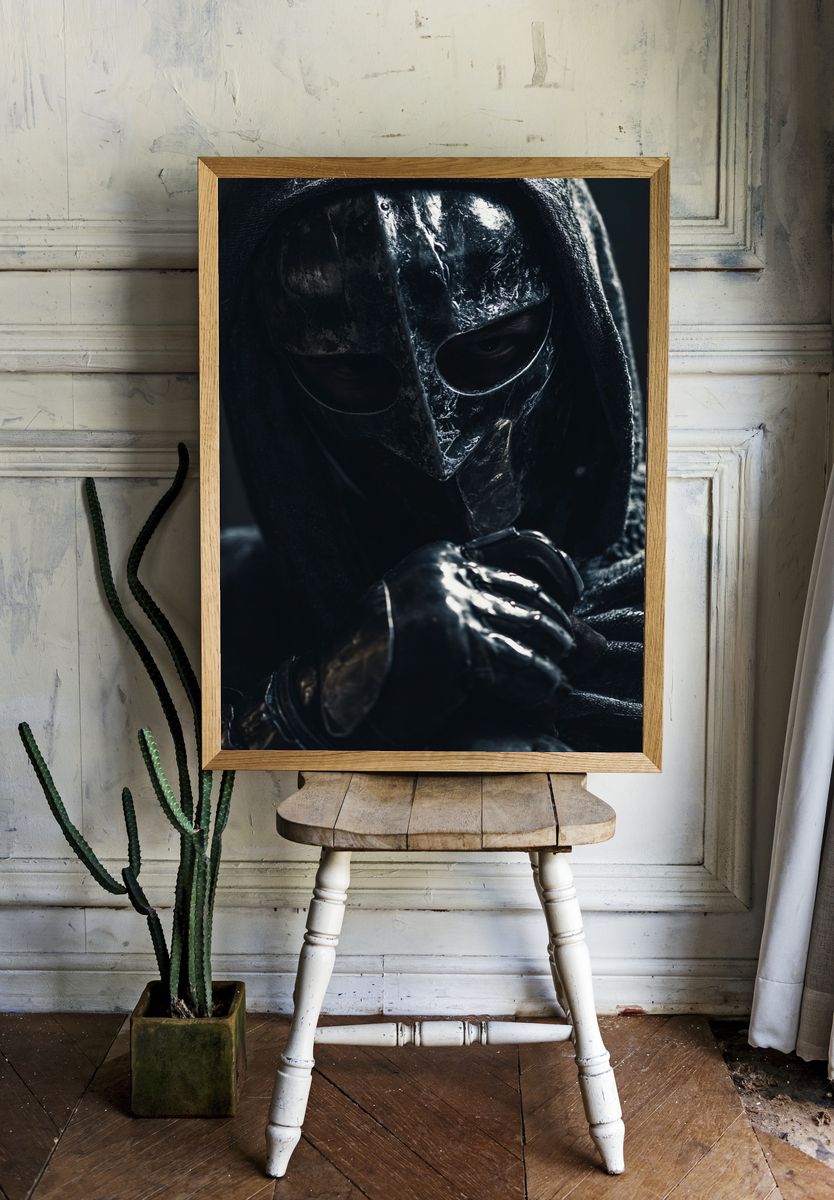 Mysterious Knight — Dark Fantasy Print room preview