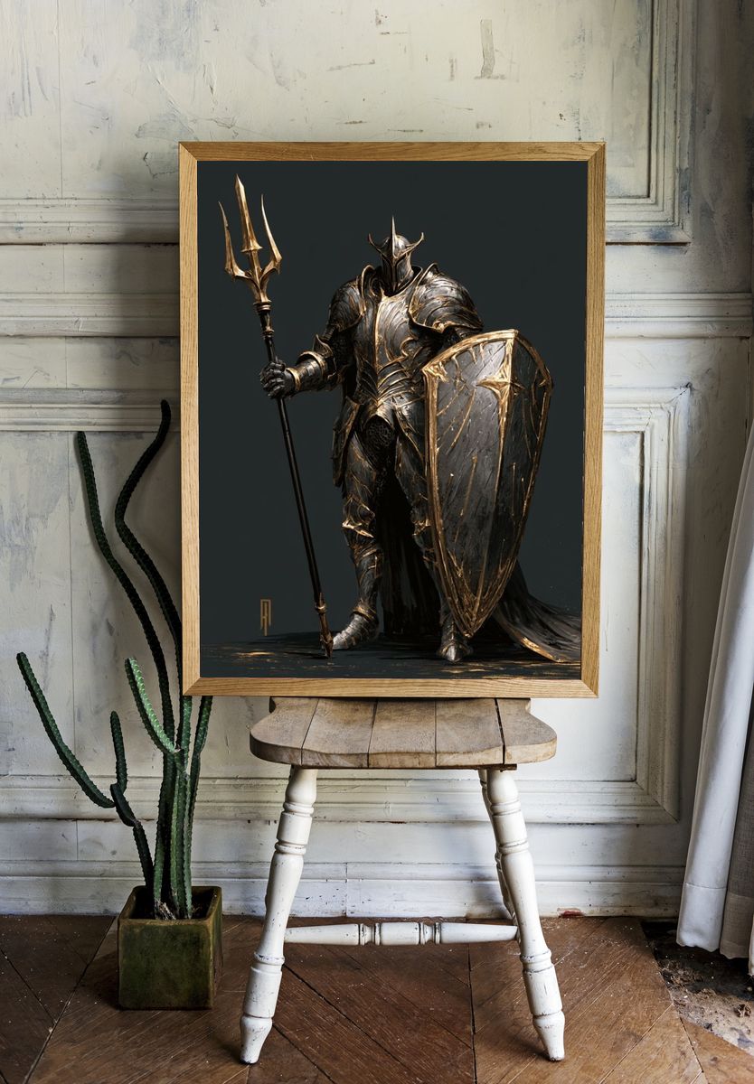 Dark Fantasy Knight Poster. — room view 1