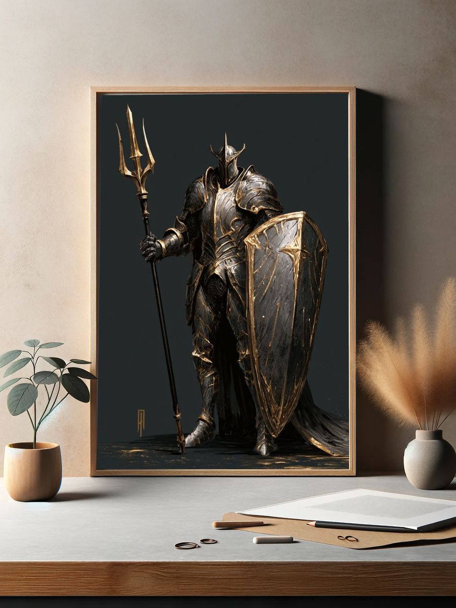 Dark Fantasy Knight Poster. — room view 2