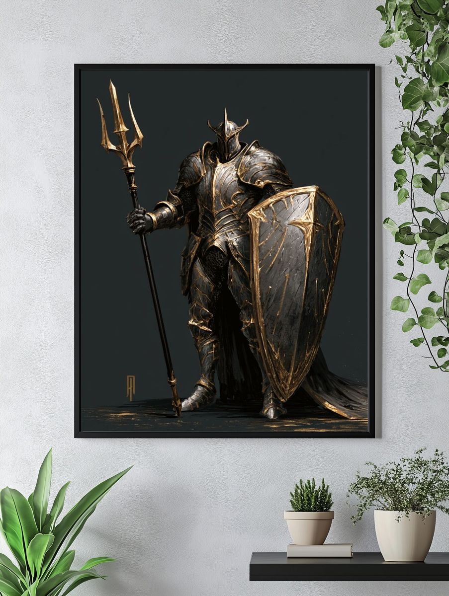 Dark Fantasy Knight Poster. — room view 4