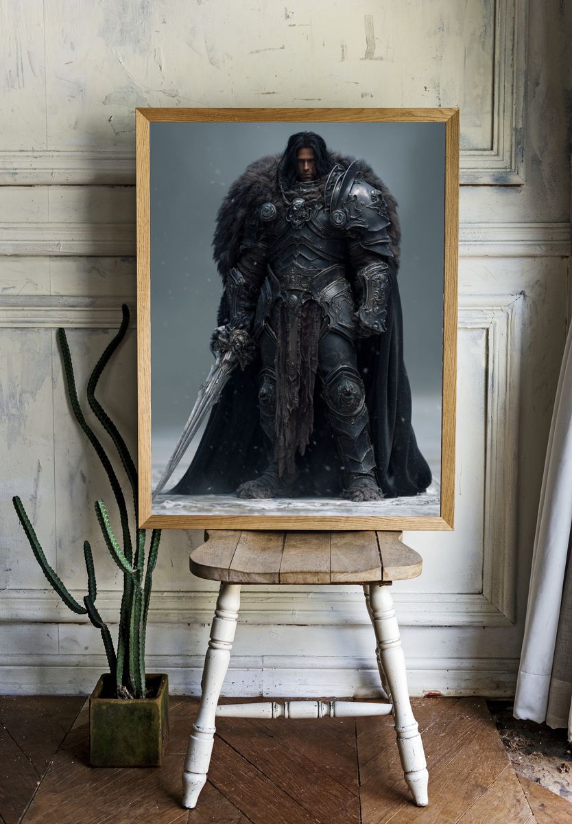 Dark Knight Warrior — Fantasy Print room preview