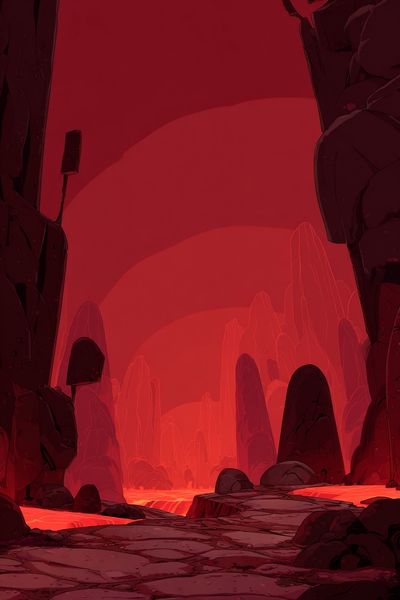 Fiery Landscape — Digital Art Print. poster