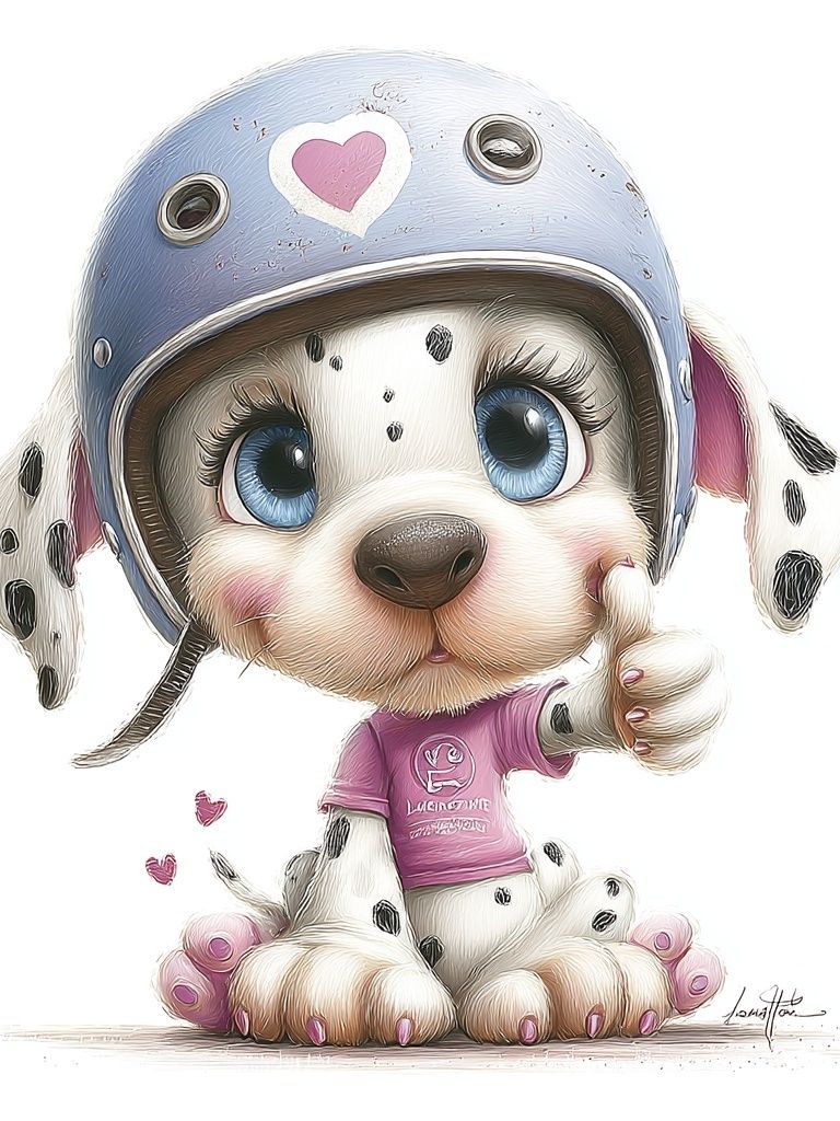 Cute Dalmatian Puppy Illustration Poster. poster — illustration art
