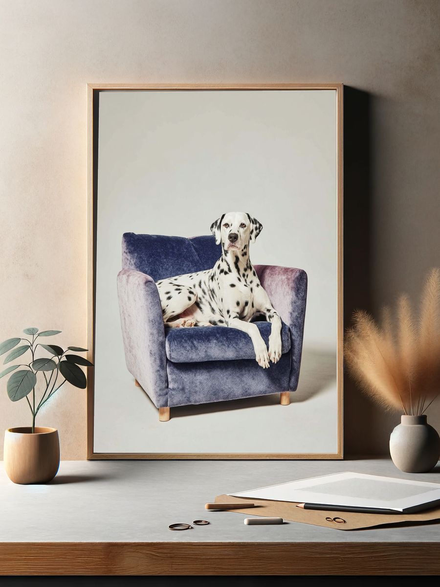 Dalmatian Dog on Couch Poster. — room view 2