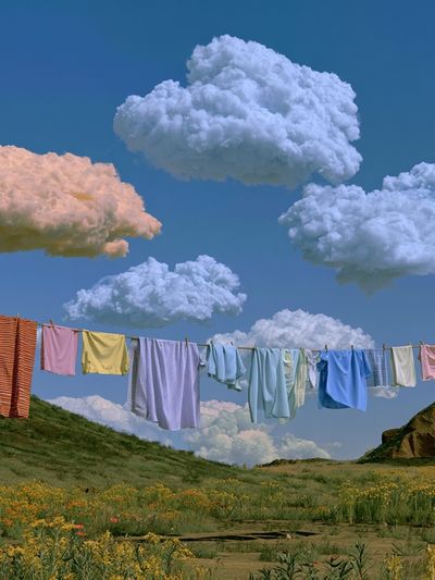 Dreamy Laundry Sky Photography Poster. poster