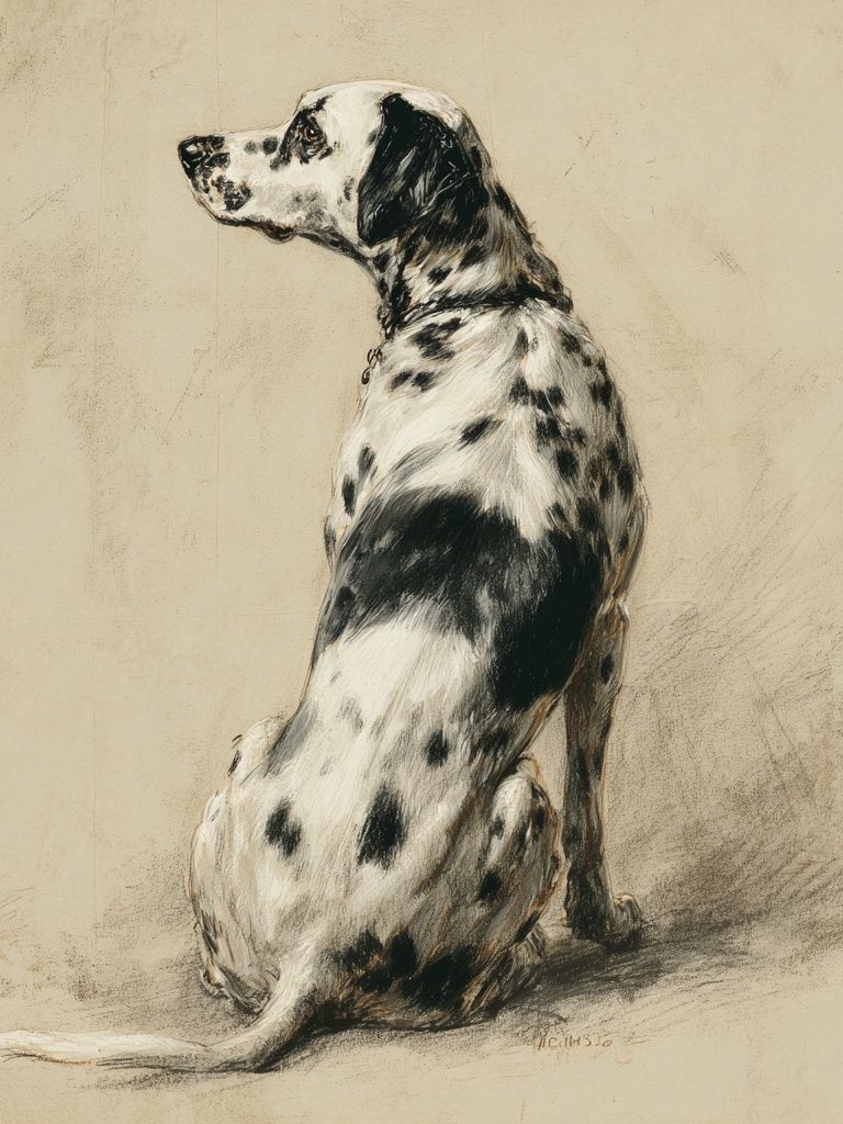 Dalmatian Dog Portrait Print. poster — animals art