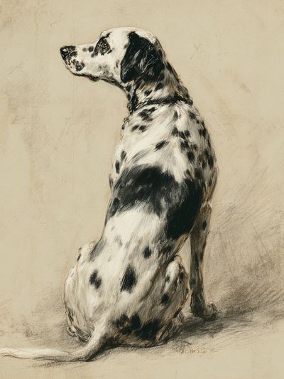 Dalmatian Dog Portrait Print. poster