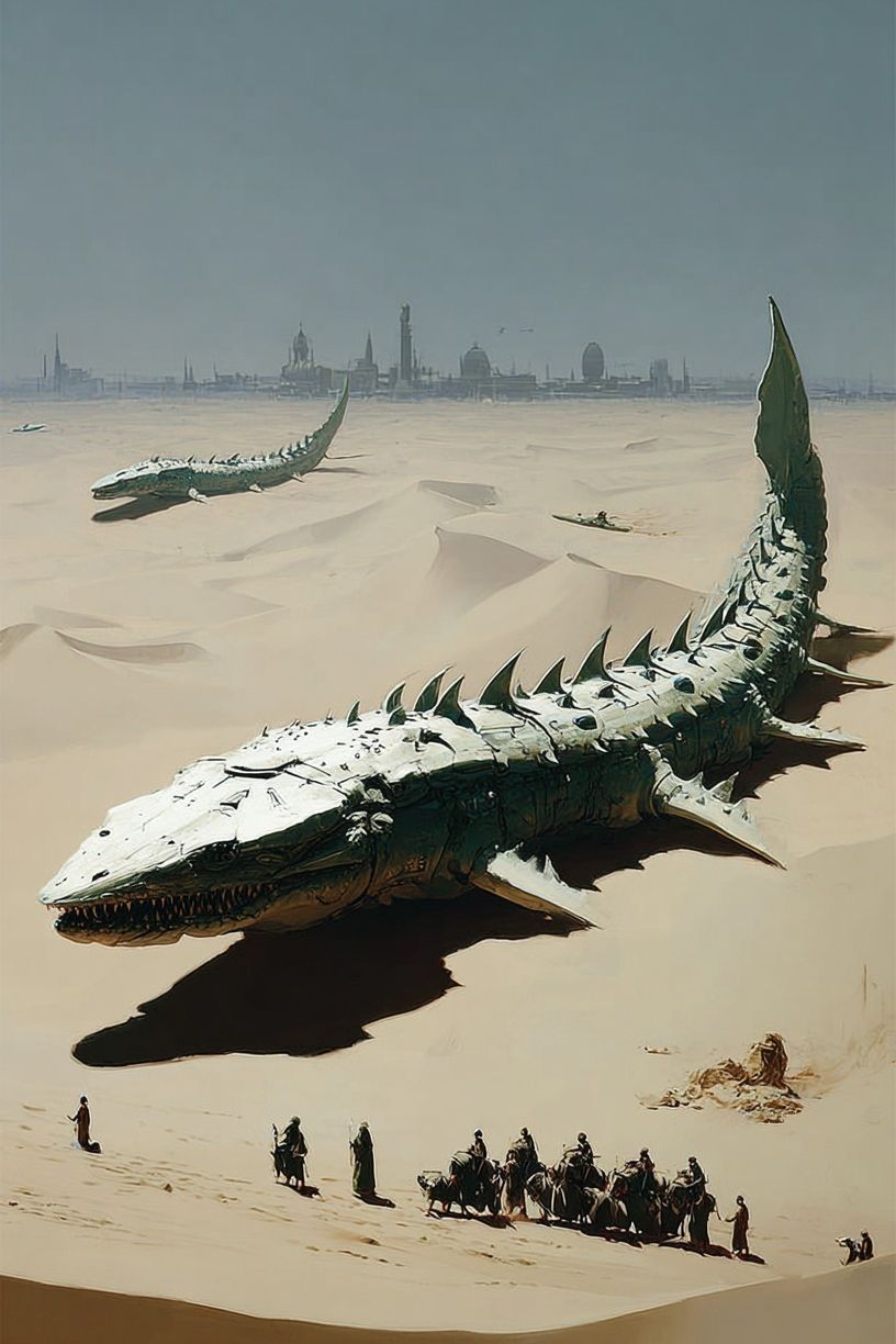 Desert Leviathan — Fantasy Art Print. poster detail