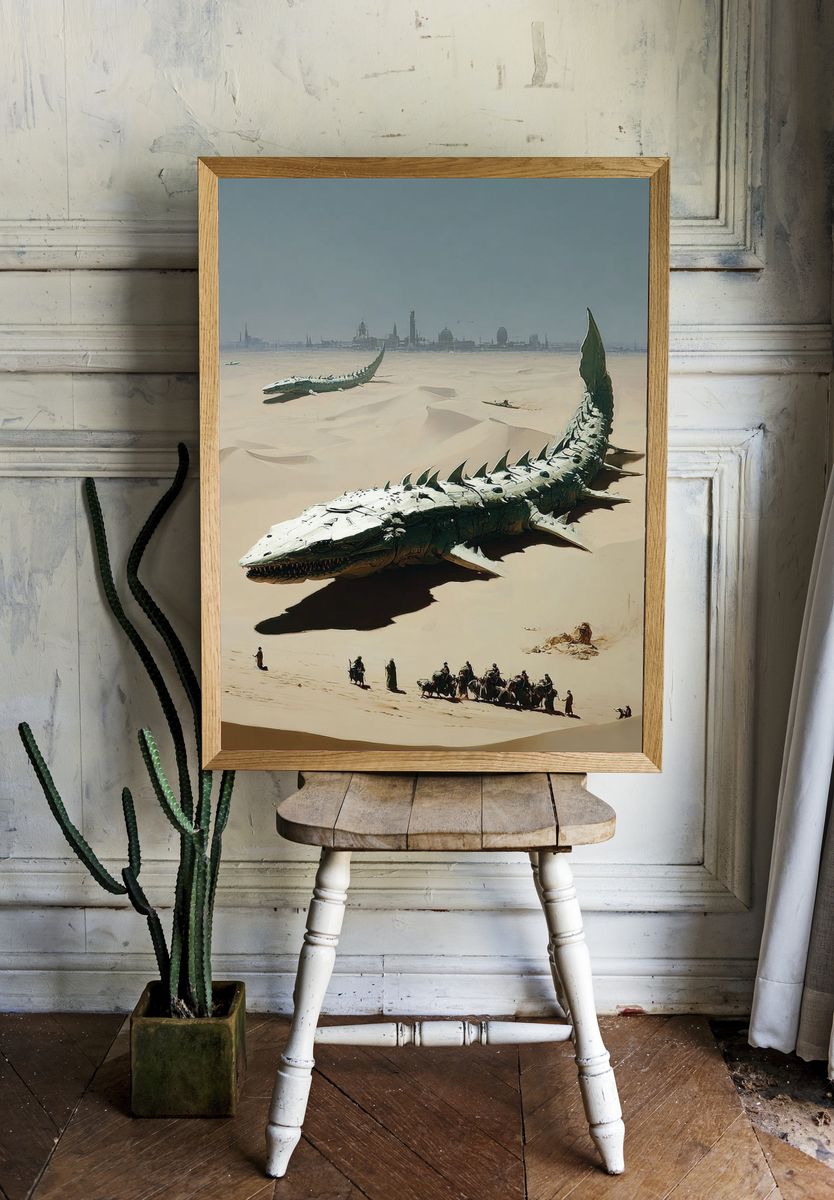 Desert Leviathan — Fantasy Art Print room preview