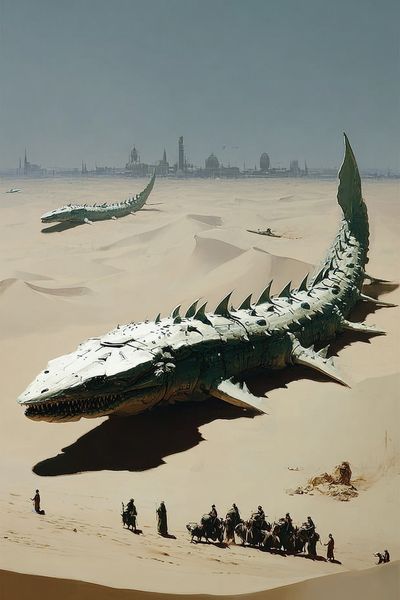 Desert Leviathan — Fantasy Art Print. poster print