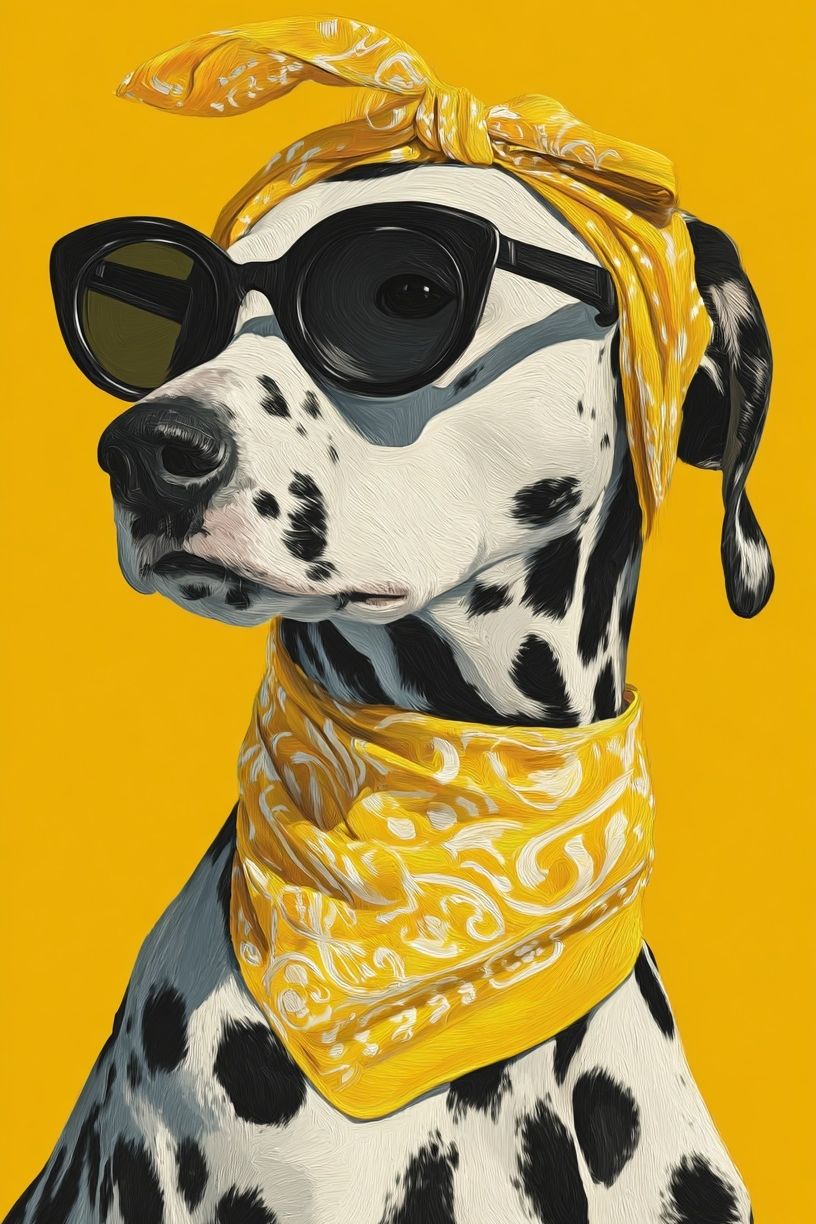 Stylish Dalmatian Dog Poster. poster detail