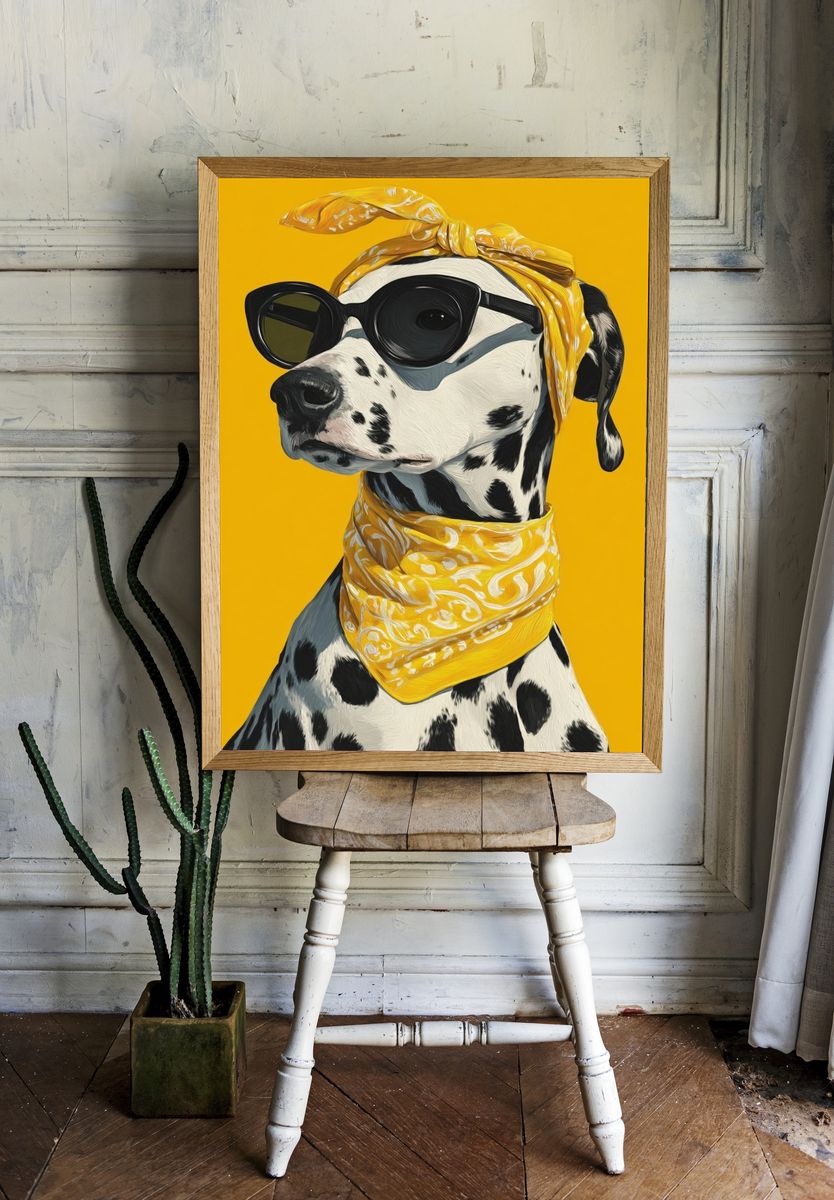 Stylish Dalmatian Dog Poster room preview
