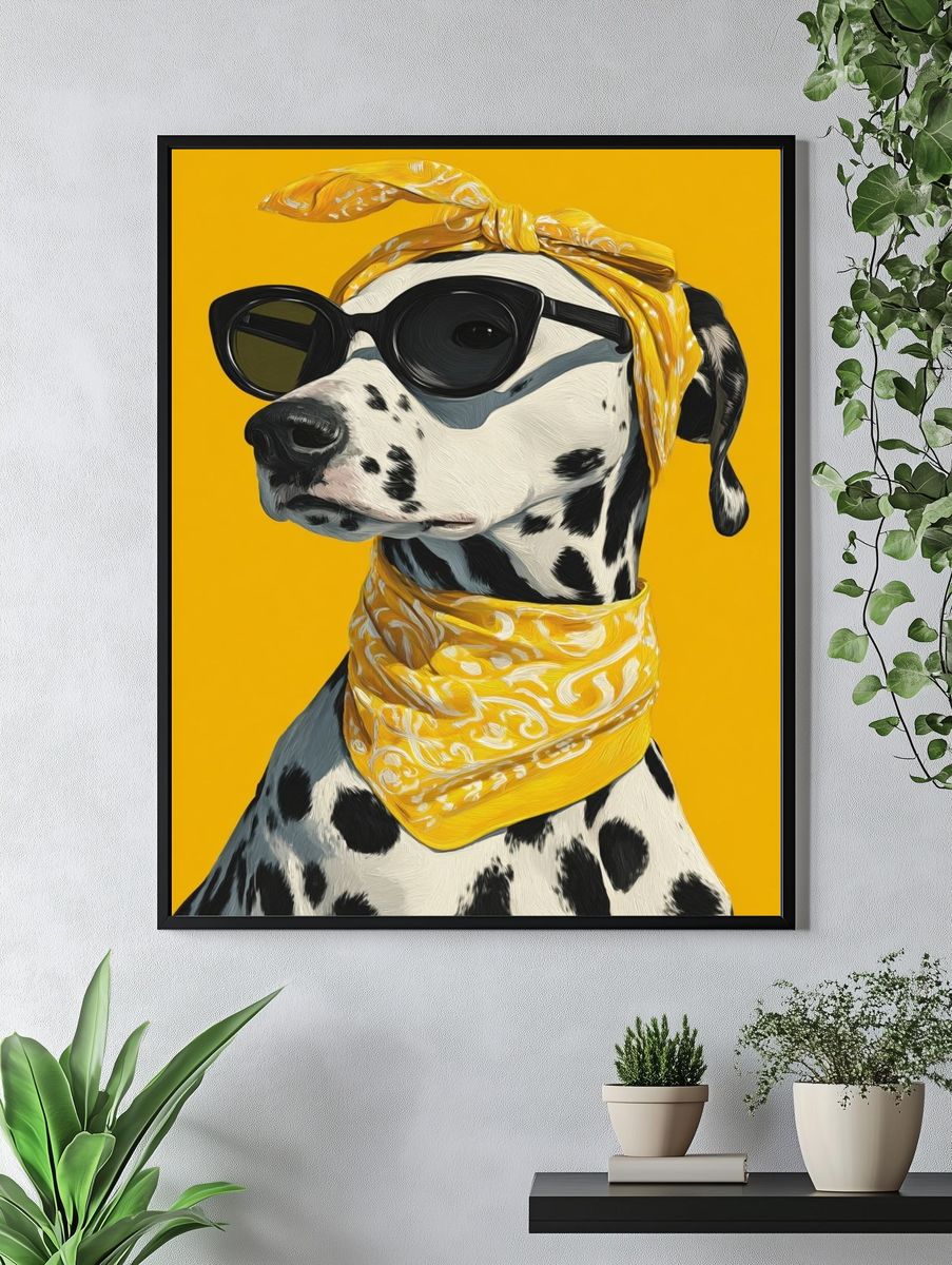 Stylish Dalmatian Dog Poster. — room view 4