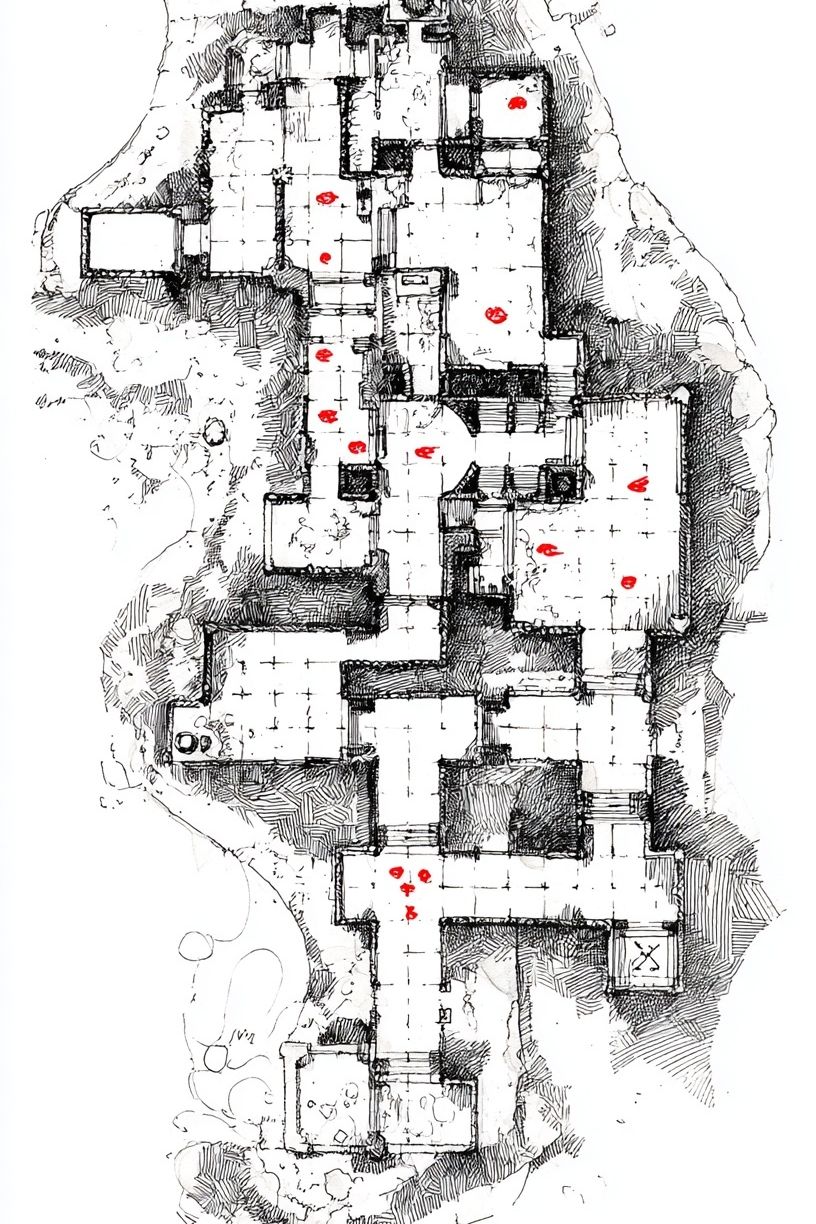 Dungeon Map — Illustration Print. poster — illustration art