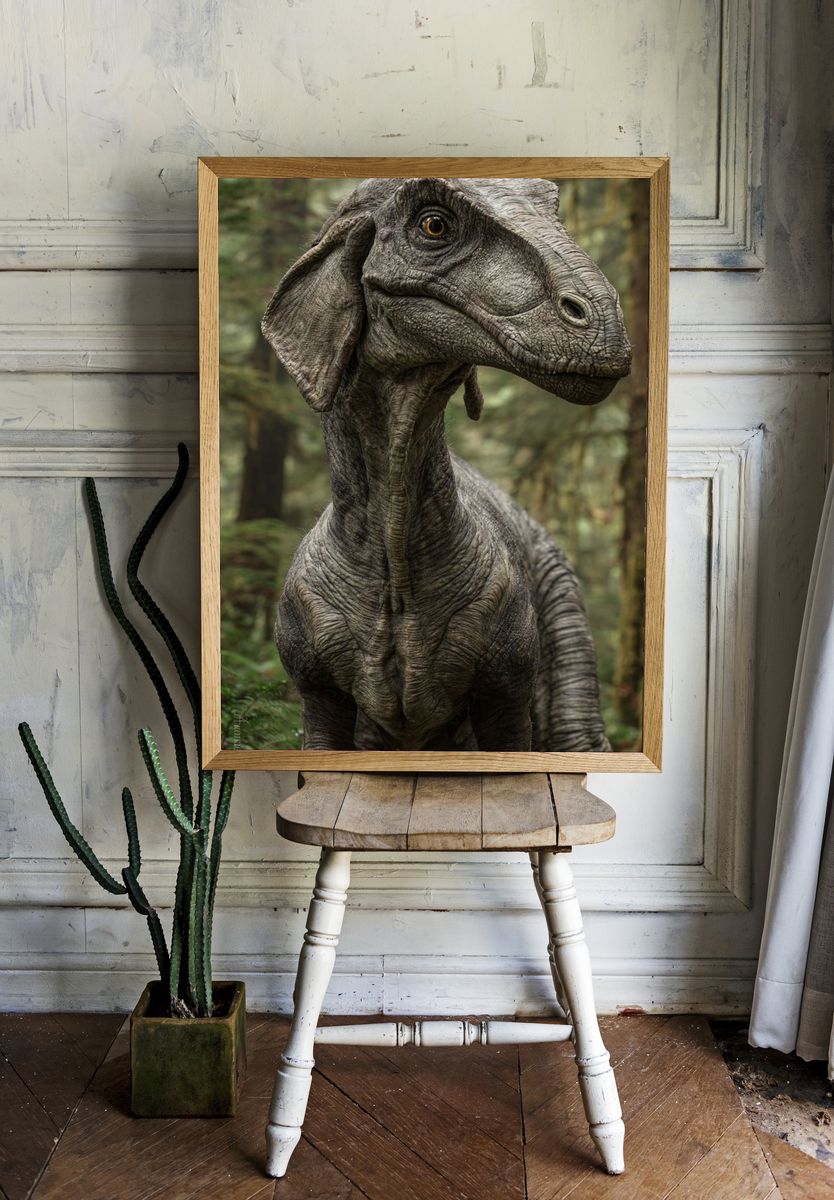 Realistic Dinosaur Portrait — Nature Print room preview