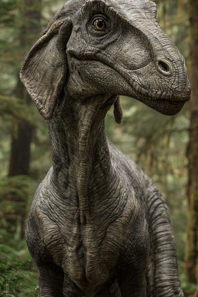 Realistic Dinosaur Portrait — Nature Print
