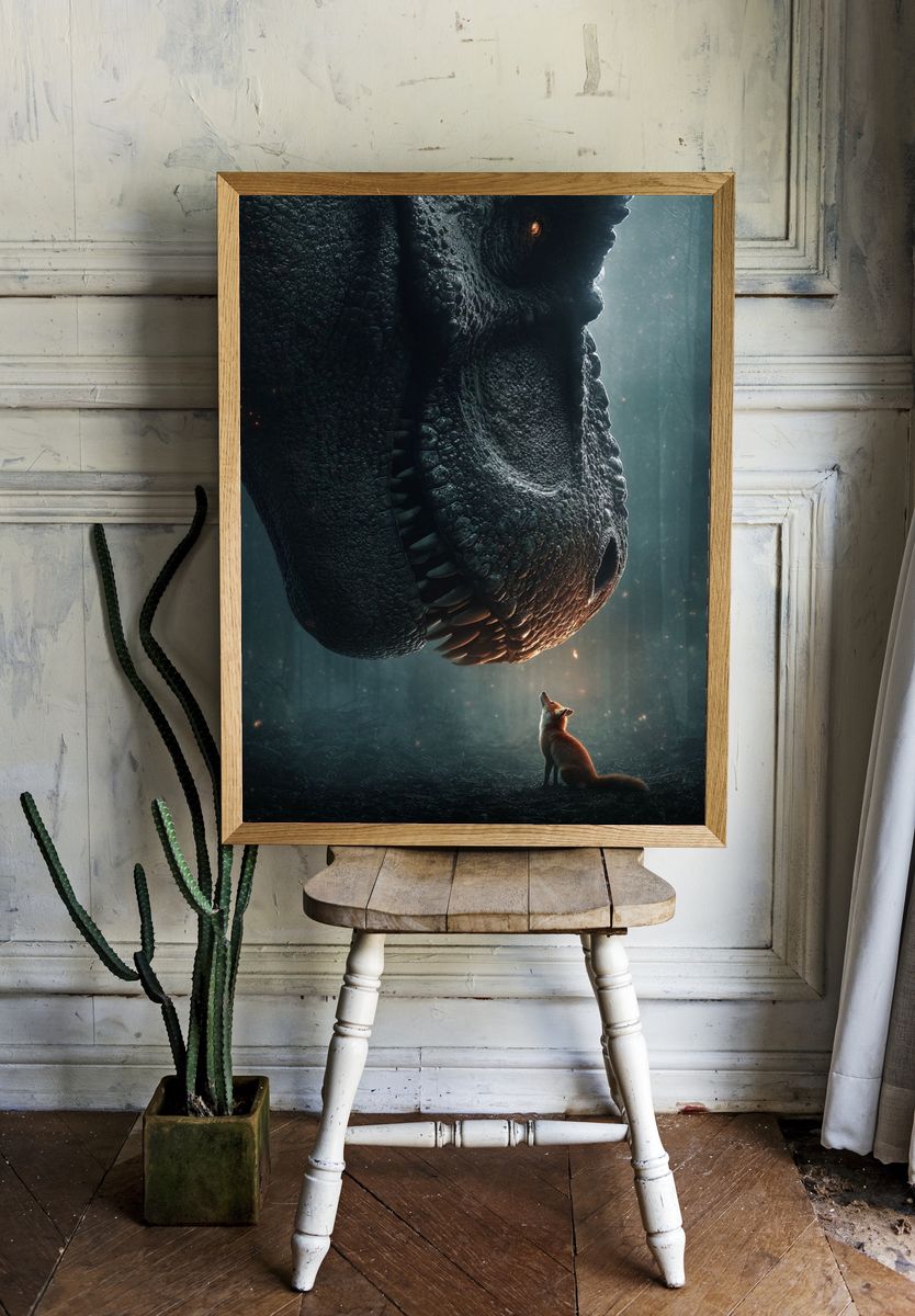 Dinosaur Encounter — Fantasy Print room preview