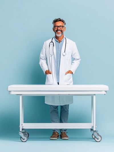 Smiling Doctor Portrait Photography Poster. poster print