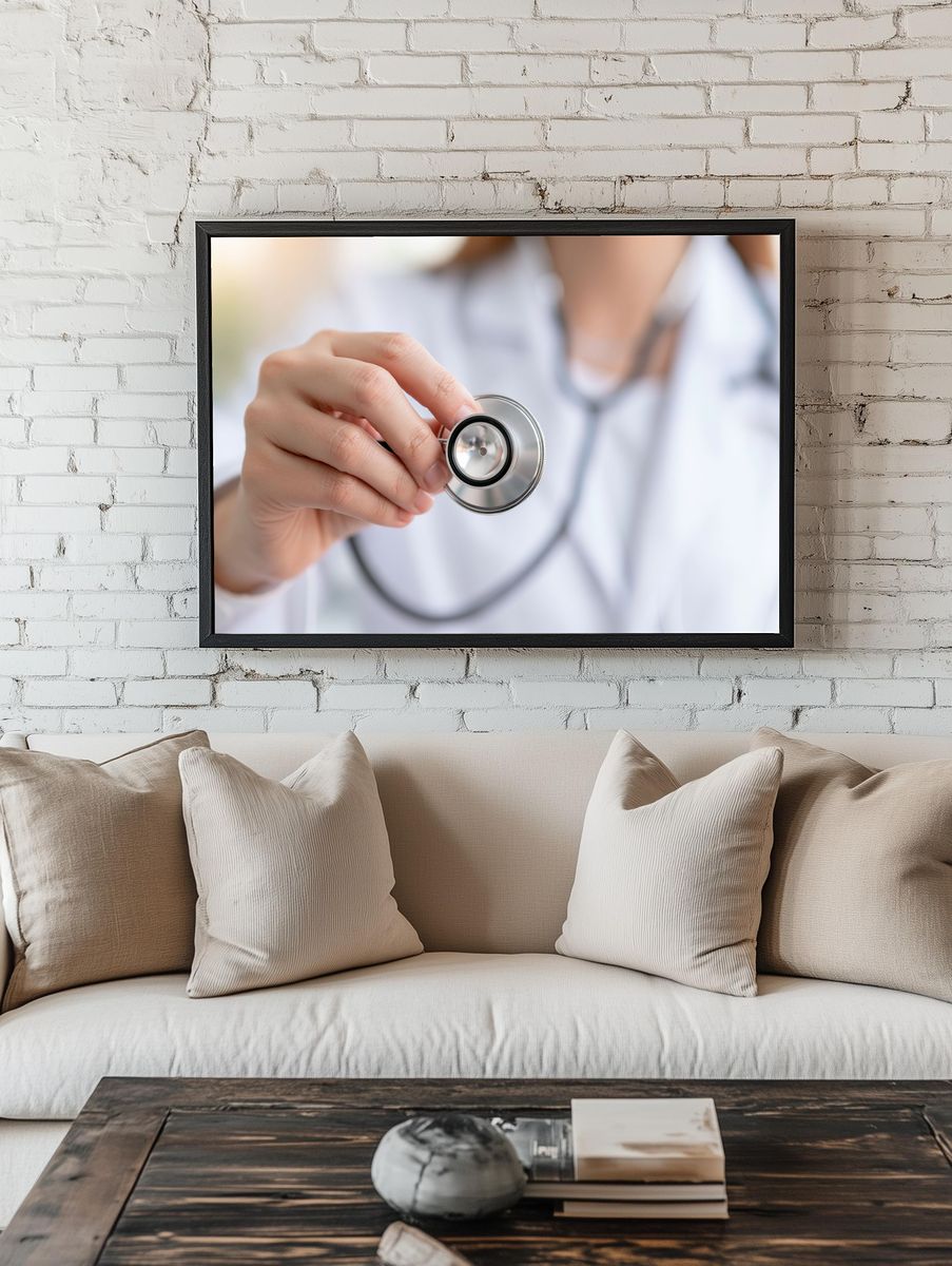 Doctor with Stethoscope Photography Poster. room preview