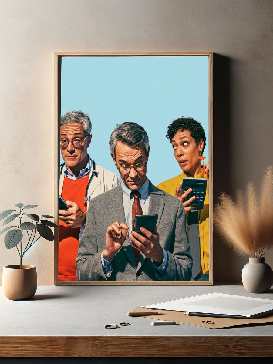 Doctors with Calculators Photography Poster. — room view 2