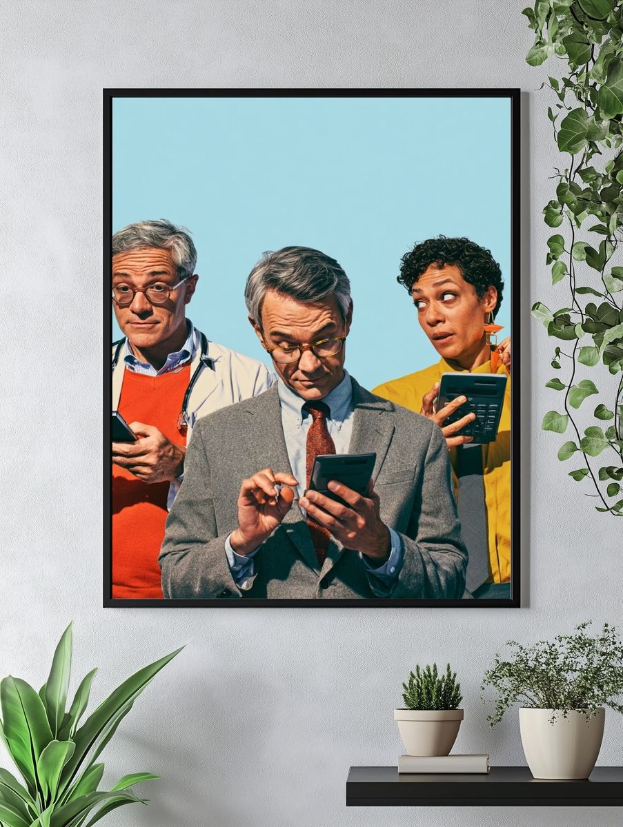 Doctors with Calculators Photography Poster. — room view 4