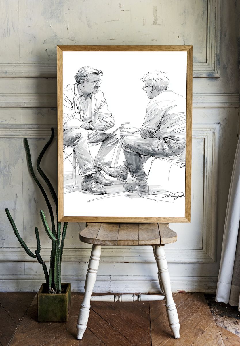 Doctor Consultation Sketch Poster. room preview