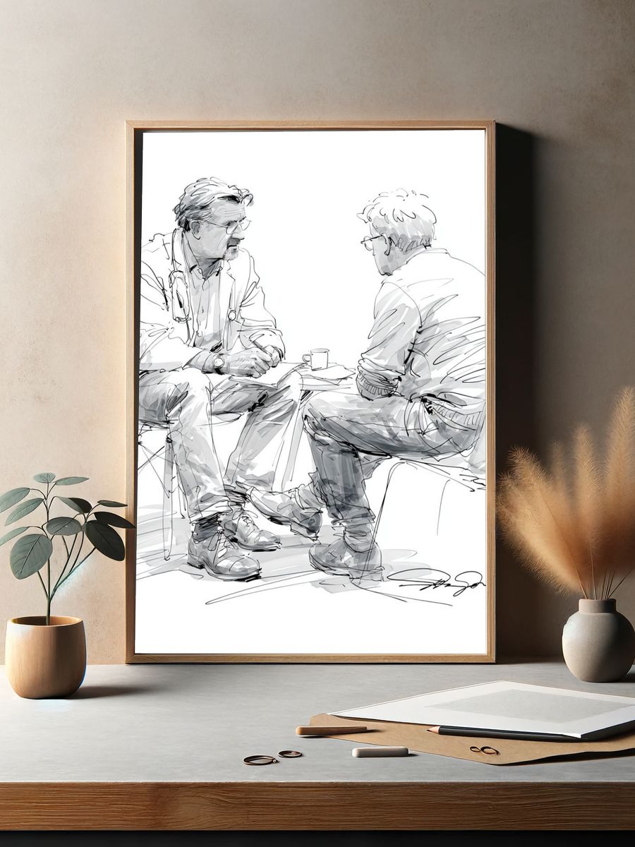 Doctor Consultation Sketch Poster. — room view 2
