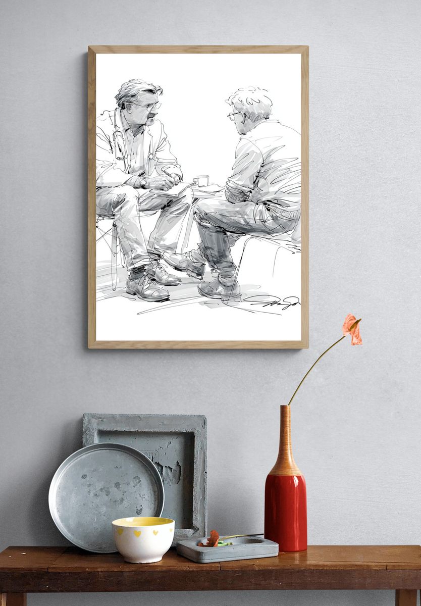 Doctor Consultation Sketch Poster. — room view 3
