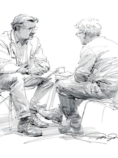 Doctor Consultation Sketch Poster. poster